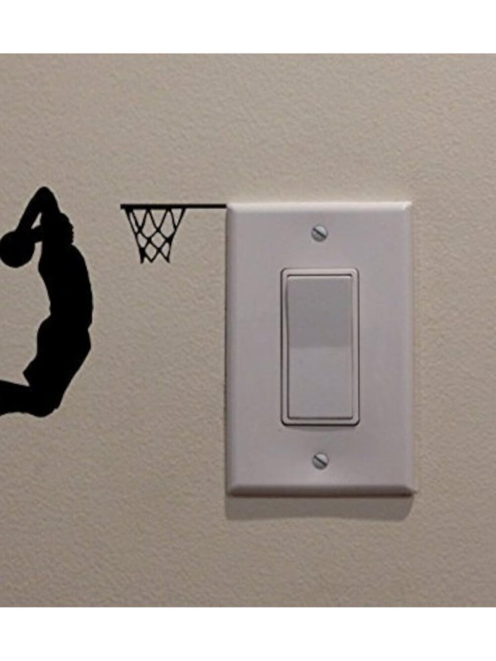 YINGKAI Two Handed Slam Dunk Basketball Player Dunking on Light Switch Decal Vin